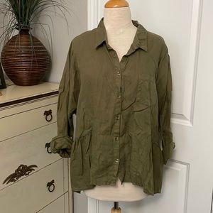 Anthro peplum button down